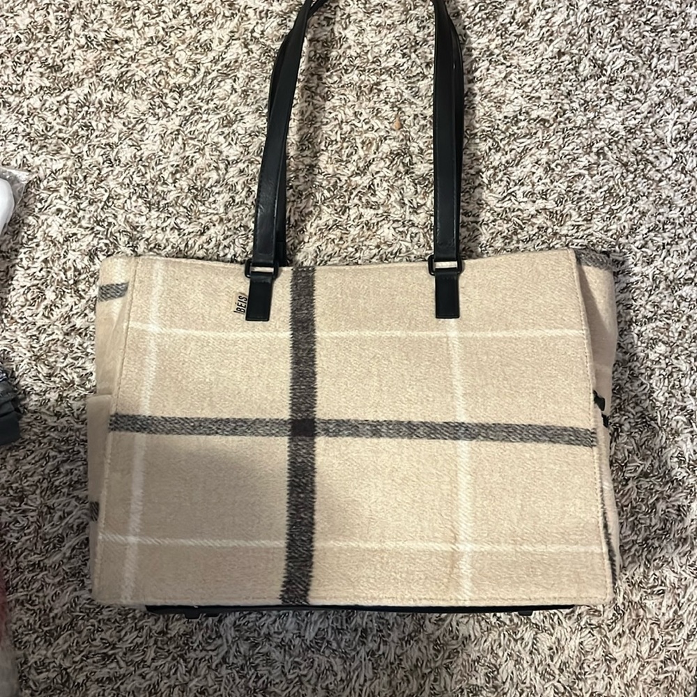 Beis Plaid Tote